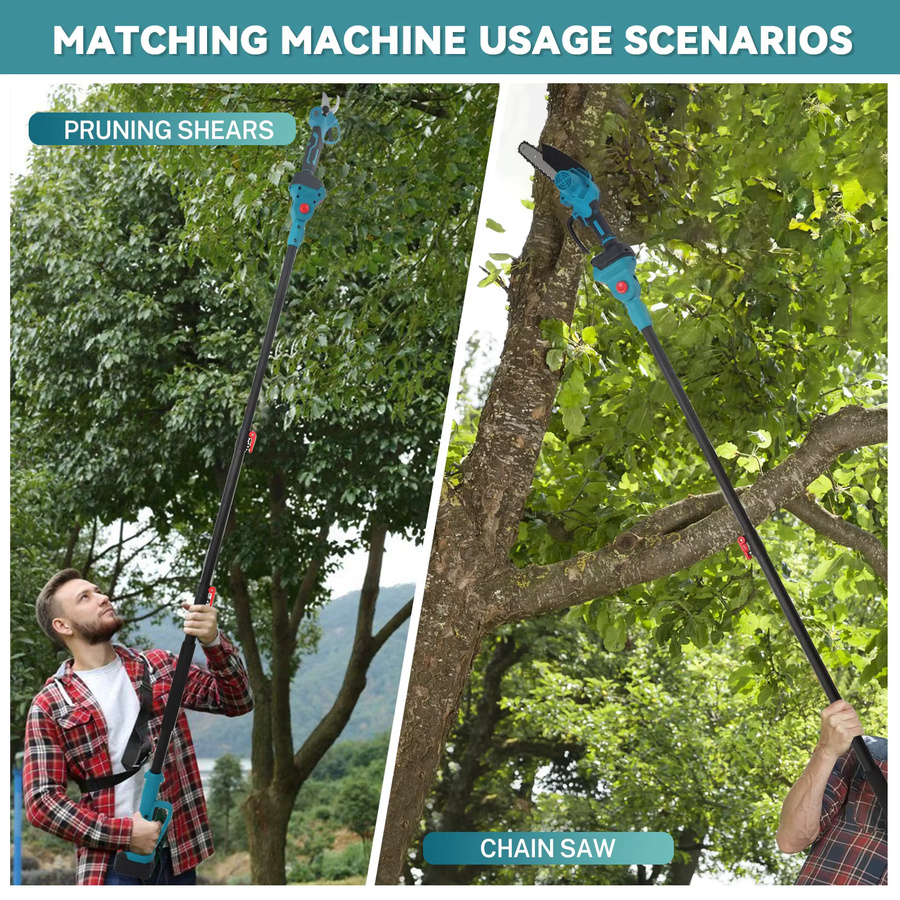 3-in-1 Bürstenlose elektrische Kettensäge und Teleskop-Astschere als Hochastsäge für Makita LXT Akkus, 3500W Garten-Baumschneidewerkzeug - Bild 5