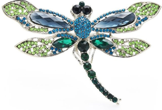 YIRAN Jewelry Libelle Damenbrosche, bunt, Kristall - Bild 1