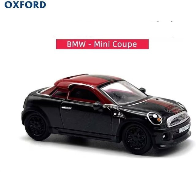 MAKEDA Mini Coopers Coupe Automodell, Metall, Rot, Schwarz - Bild 1