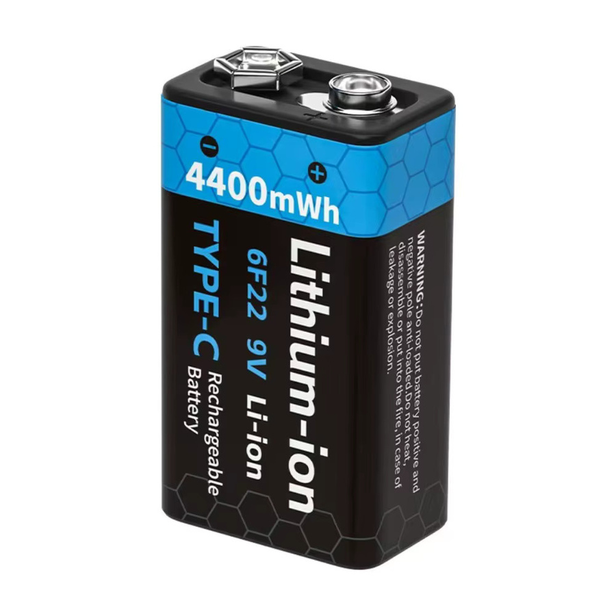 DOUBLEPOW 9V Lithium-Akku mit USB Typ-C Anschluss, wiederaufladbare 4400mWh Batterie für Multimeter - Bild 3