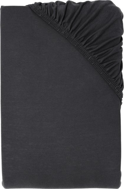 LIVARNO Spannbettlaken Jersey aus Baumwolle Anthrazit B/T/H: 140 x 200 x 25 cm - Bild 1