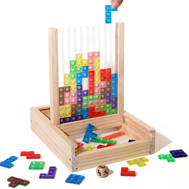 3D Transparent Tetris Puzzle, 3d_puzzle, 2 Spieler, transparent, multicolour - Bild 1