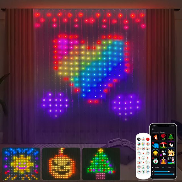 CHNAITEKE LED-Vorhang RGB Umgebungsbeleuchtung mit 100+ programmierbaren Szenen und USB-Anschluss in Multicolor - Bild 1
