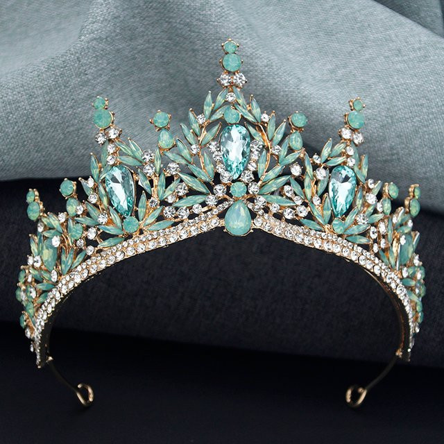 Cenmon Tiara, grüne Kristalle, Damen - Bild 1