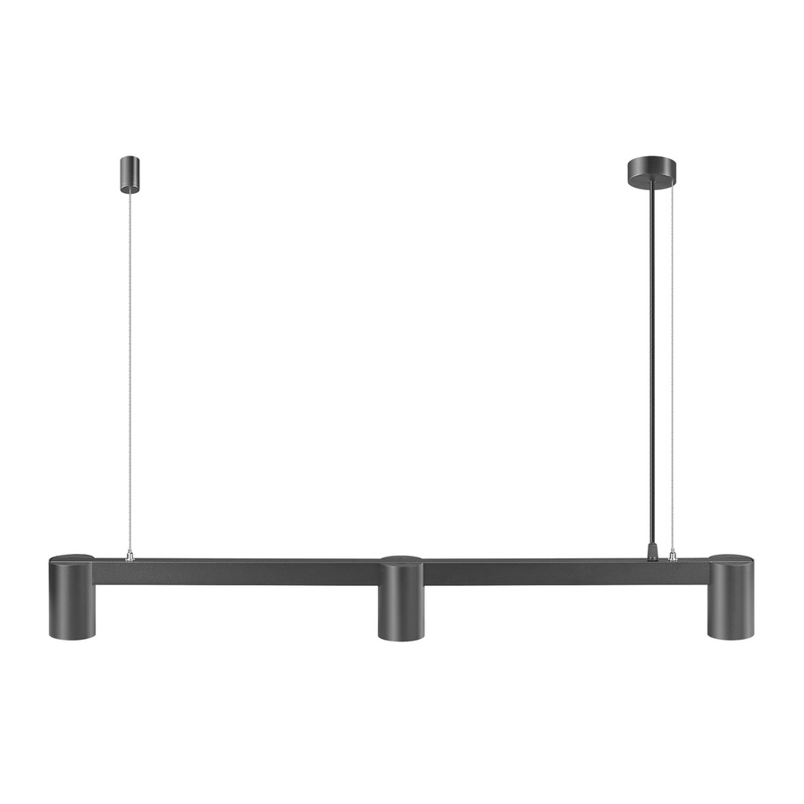 Luxvenum Pendelleuchte SIGNATURE 3-flammig in Schwarz Matt, Aluminium, dimmbar, Höhe: 90 cm - Bild 1