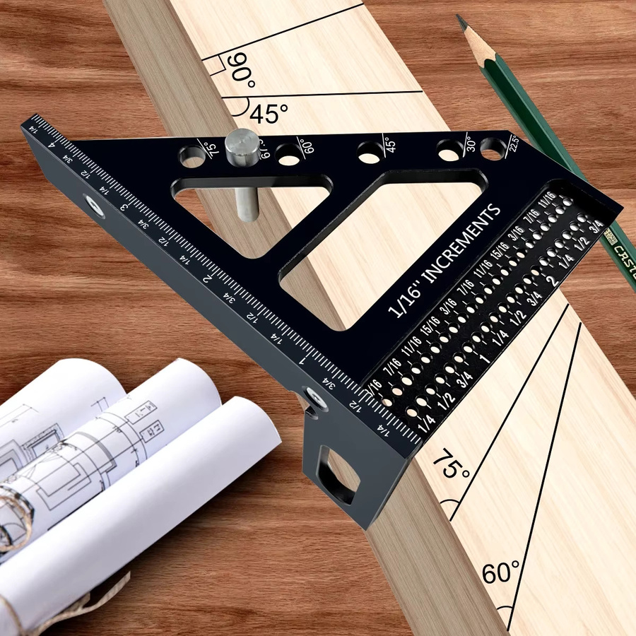 GDART 3D Multi-Winkel Aluminium-Gehrungslineal Winkelmesser für die Holzbearbeitung - Bild 2