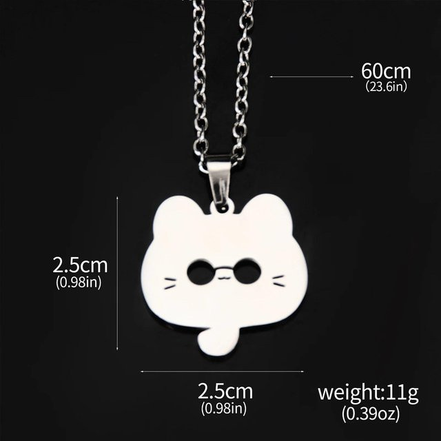 Benicetees Halskette, Edelstahl, Satoru Katze, gray, Unisex - Bild 1