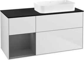 V&B Waschtischunterschrank Finion in Anthrazit und Weiß, lackiert, B/T: 120 x 60 cm - Bild 1
