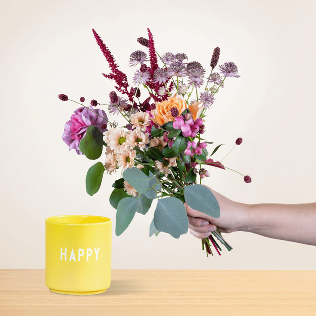 BLUME2000 Herbstgruß mit Happy Cup Tabletop lightpink orange - Bild 1