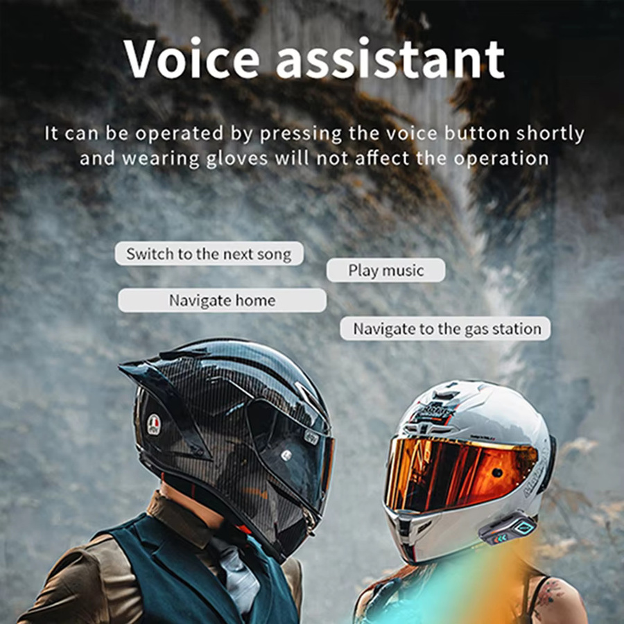 MRSVI Bluetooth-Motorradhelm-Headset K07 in Schwarz mit Geräuschunterdrückung und IPX6 Wasserdichtigkeit - Bild 5