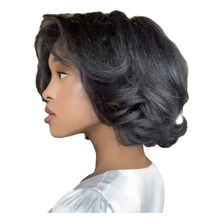 OYM HAIR Echthaar-Perücke, lockiger Pixie-Schnitt, Damen - Bild 3
