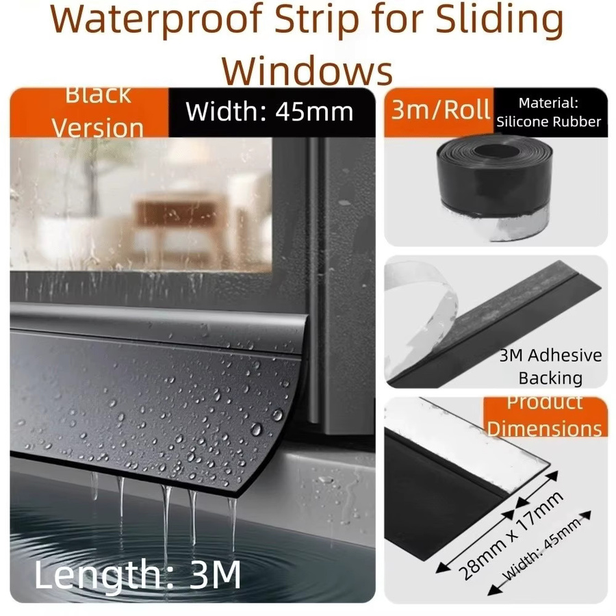 Ainproof Wasserfester Fenster-Dichtungsstreifen aus EPDM-Gummi in Schwarz - Bild 4
