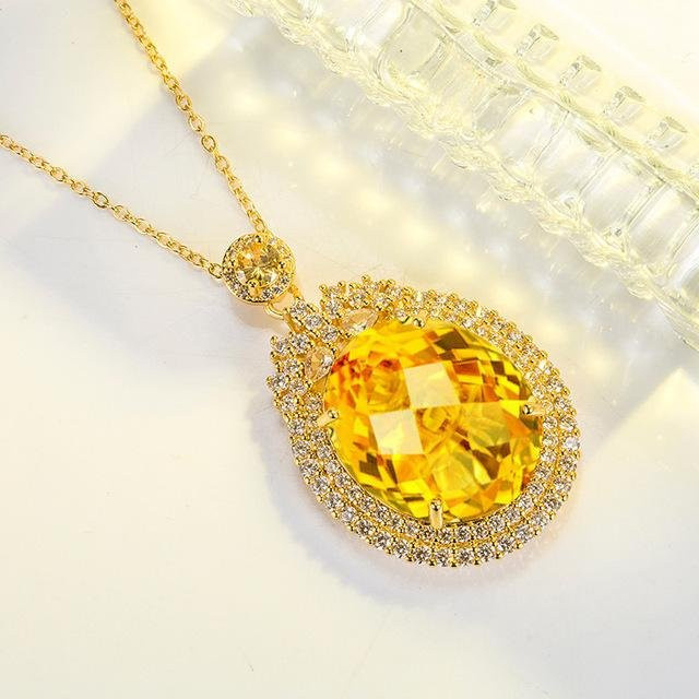 POMOiii Halskette 750 Gelbgold, Ametrin Anhänger, 45 cm, Damen und Herren - Bild 1