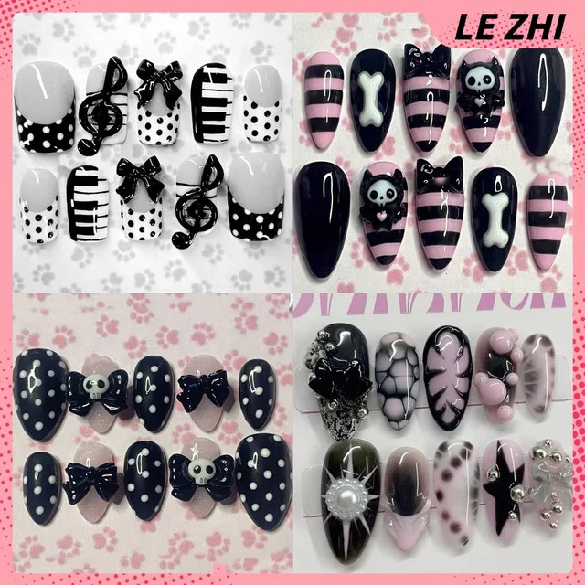 keeppley Press-On Nägel Mandelform, Polka Dot, Glänzend - Bild 1