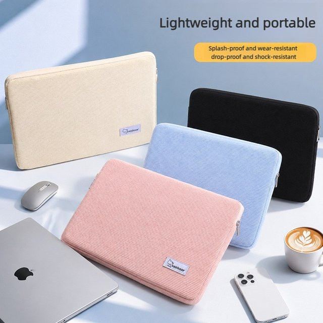 Stoßfeste Laptop-Tasche Hülle in Beige für 11 bis 15,6 Zoll Computer und Tablets von xummen - Bild 1