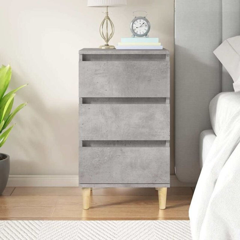 Vidaxl Nachttisch in Betongrau aus Holzwerkstoff, Modernes Design, B/T/H: 40 x 35 x 70 cm - Bild 1