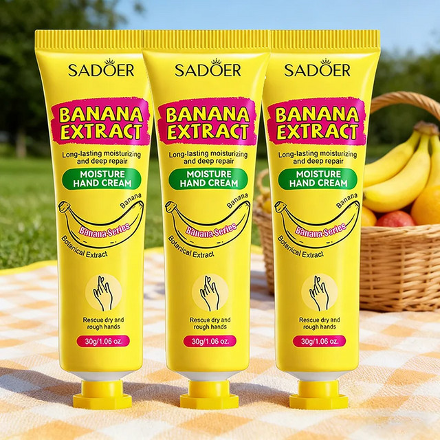 Sadoer Bananen-Handcreme, 3/5 Stück, feuchtigkeitsspendend - Bild 1