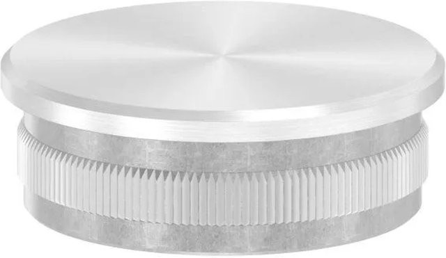 FeNau Einsteckkappe aus V2A Edelstahl in Silber für Rohr Ø 48,3 x 2,0 mm flach zum Einschlagen - Bild 1
