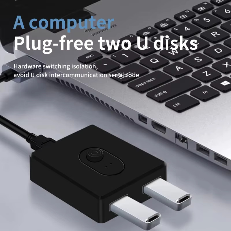 FENGKUABAO USB 3.0 KVM Switch Bidirektionaler USB Hub und Switcher für PC, Tastatur, Maus und Drucker, Schwarz - Bild 3