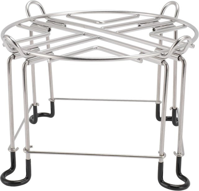 TOMTOP JMS Wasserfilterständer aus Edelstahl in Silber mit Haken und rutschfester Basis, Durchmesser: 22,86 cm, Höhe: 15,24 cm - Bild 1