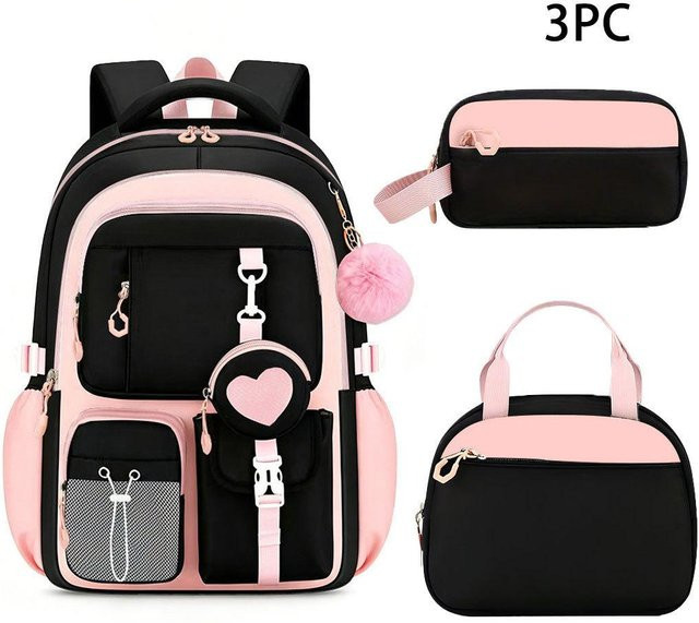Great Bags Cyberpunk Rucksack-Set mit Umhängetasche und Federmäppchen in Schwarz - Bild 1
