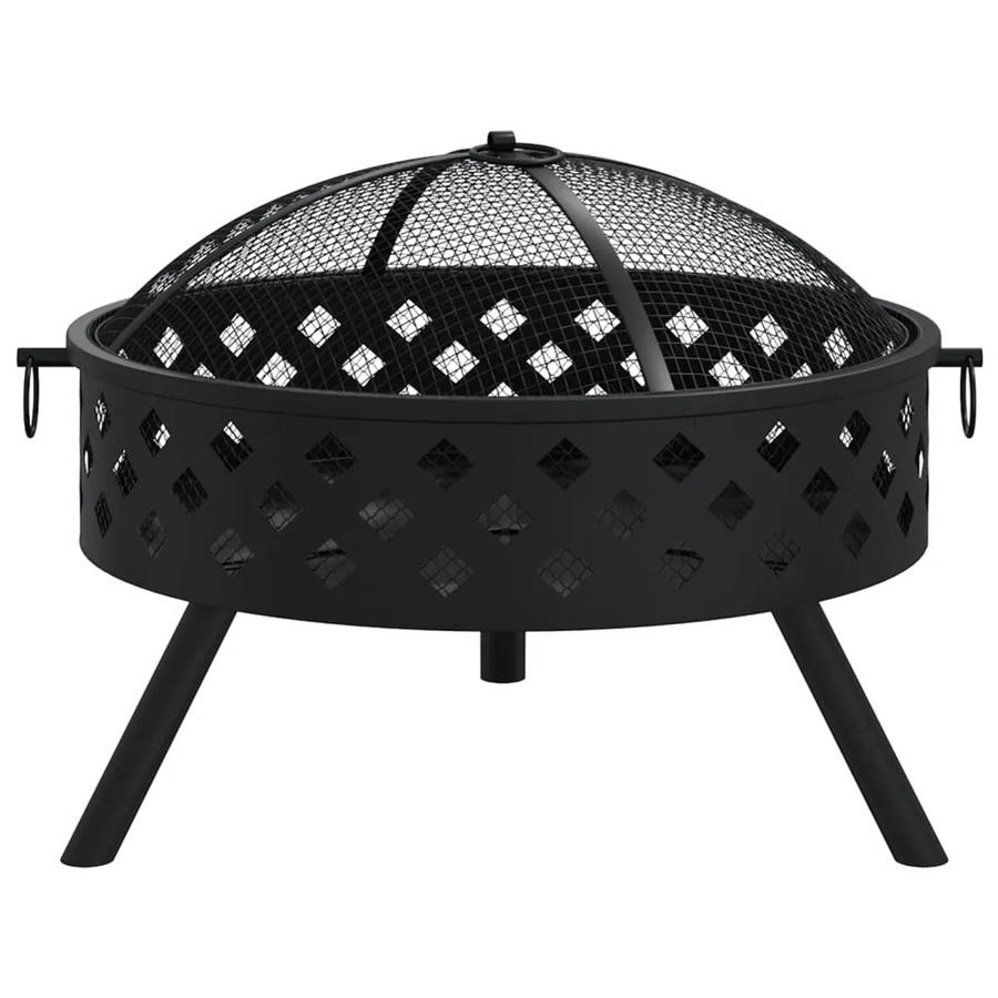 vidaXL Feuerschale mit Schürhaken in Schwarz aus Stahl, Durchmesser: 58 cm - Bild 2