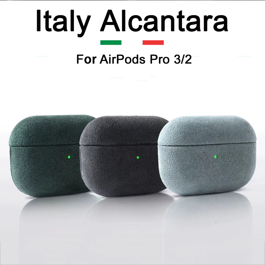 VEX Alcantara Ledertasche für AirPods Pro, luxuriöse Schutzhülle für Bluetooth-Headsets, grau - Bild 4