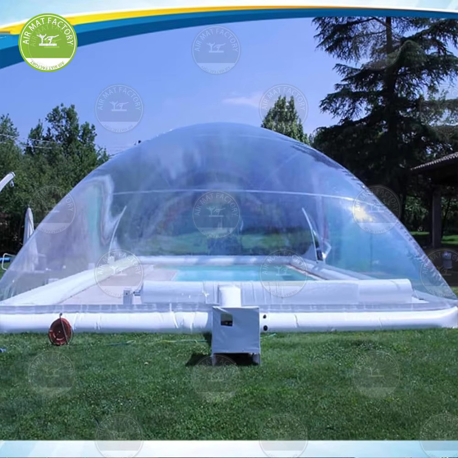 Transparente aufblasbare Poolabdeckung als kommerzielles Kuppelzelt für Wind- und Schneeschutz im Wasserpark - Bild 4