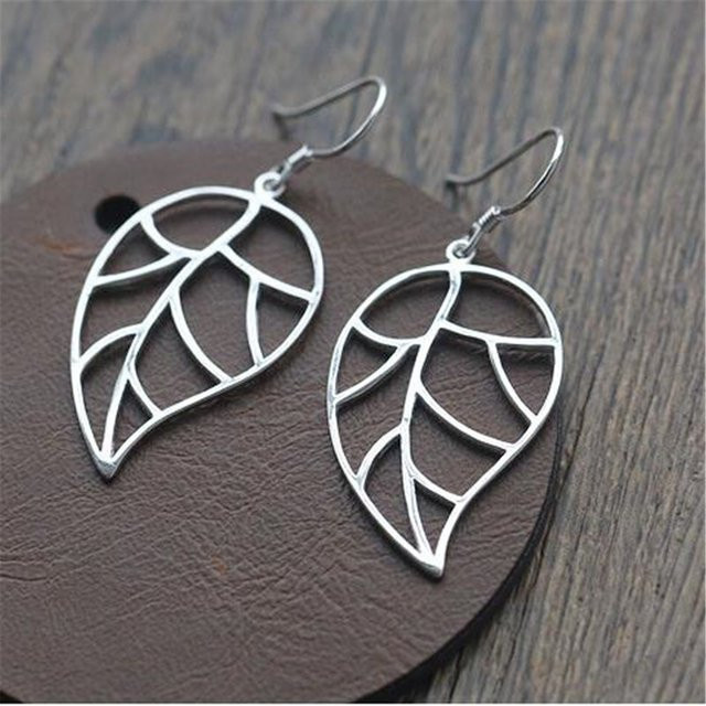 Ohrringe Blatt-Design, 925 Silber, Ohne Stein - Bild 1