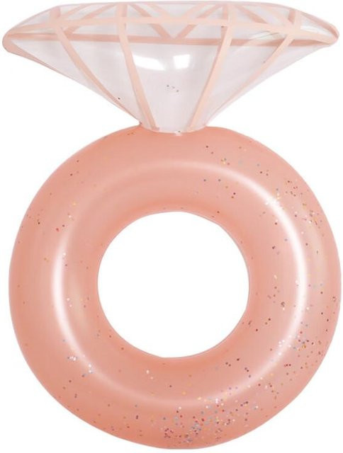 Aufblasbarer Schwimmring mit Diamant-Pailletten für Erwachsene in Beige und Pink - Bild 1