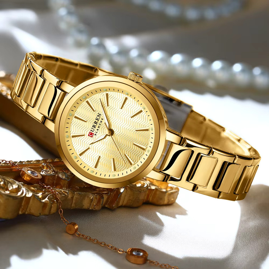 CURREN Armbanduhr Edelstahl, Quarz, Gold, Bicolor, Damen - Bild 2