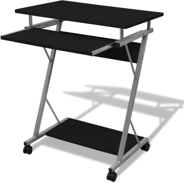 Yiwydaa Computertisch mit Rollen in Schwarz für Home Office und Laptop - Bild 1