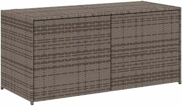 Furnicato Gartentruhe aus Poly Rattan in Grau mit 283l Volumen, B/T/H: 120 x 56 x 50 cm - Bild 1