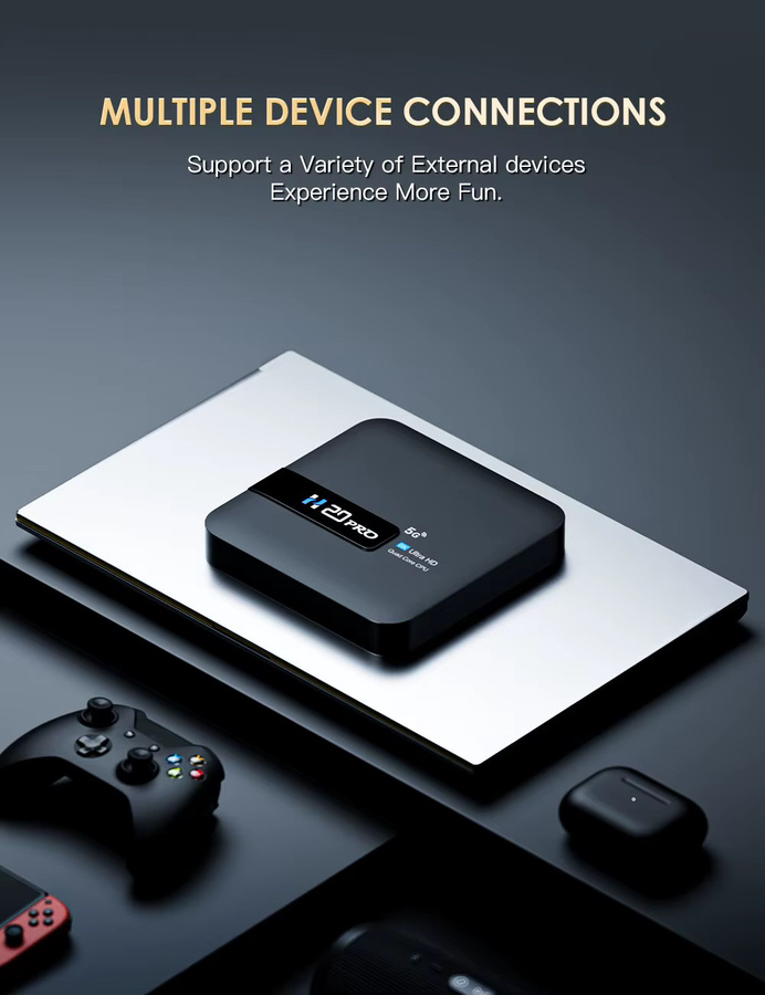 Hongtop H20Pro Smart TV Box mit Android 10, WiFi 6, 4K UHD und 6K Unterstützung, Media Player in Schwarz - Bild 3
