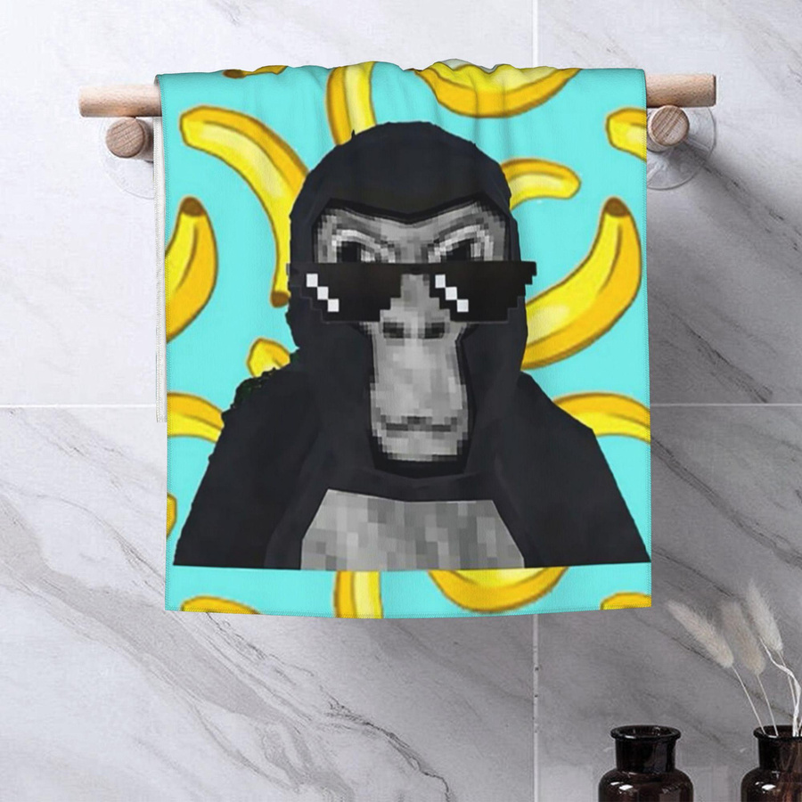 Creative Man Gorilla Tag Affe Baumwollhandtuch schnelltrocknend, Farben: weiß und mehrfarbig, B: 40 cm, H: 60 cm - Bild 3