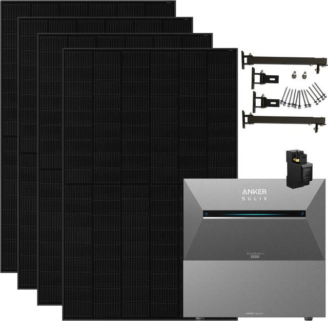 Anker SOLIX Solarbank 3 Pro 1.820 W Balkonkraftwerk mit BP2700 Halterung für Flachdach in Schwarz und Grau - Bild 1