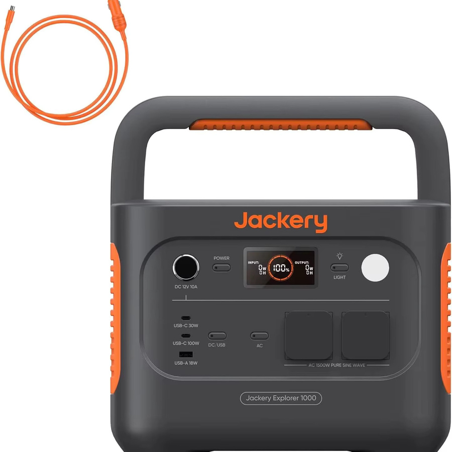 Jackery Explorer 1000 v2 Tragbare Powerstation mit 1070Wh LiFePO4 Akku, 1500W AC und USB-A/USB-C Anschlüssen, Schwarz/Orange - Bild 6