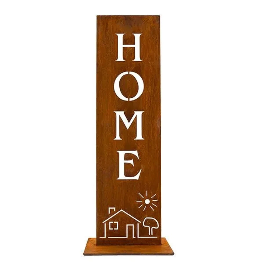 Rostikal HOME Schild aus Cortenstahl in Braun für Wohnzimmer und Terrasse, B/H: 200 x 150 cm - Bild 2