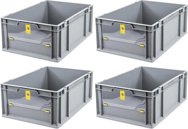 PROREGAL SuperSparSet 4x Eurobox NextGen Insight Cover Eurobehälter Transportbox, Farbe: Gelb, H x B x T: 22 x 40 x 60 cm, 44 Liter - Bild 1