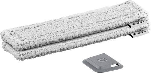 Kärcher Mikrofaser-Wischbezug Outdoor für Fenstersauger, 2 Stück, Weiß/Grau