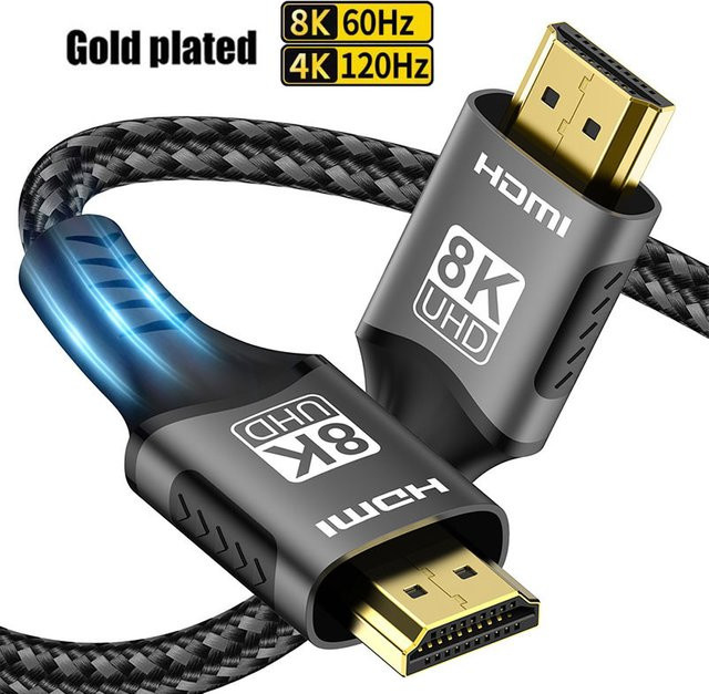 Nephy HDMI 2.1 Ultra High Speed Kabel in Schwarz für 8K High-Definition-Video mit 48 Gbit/s für HDTV, Monitor, PS5 und Xbox - Bild 1