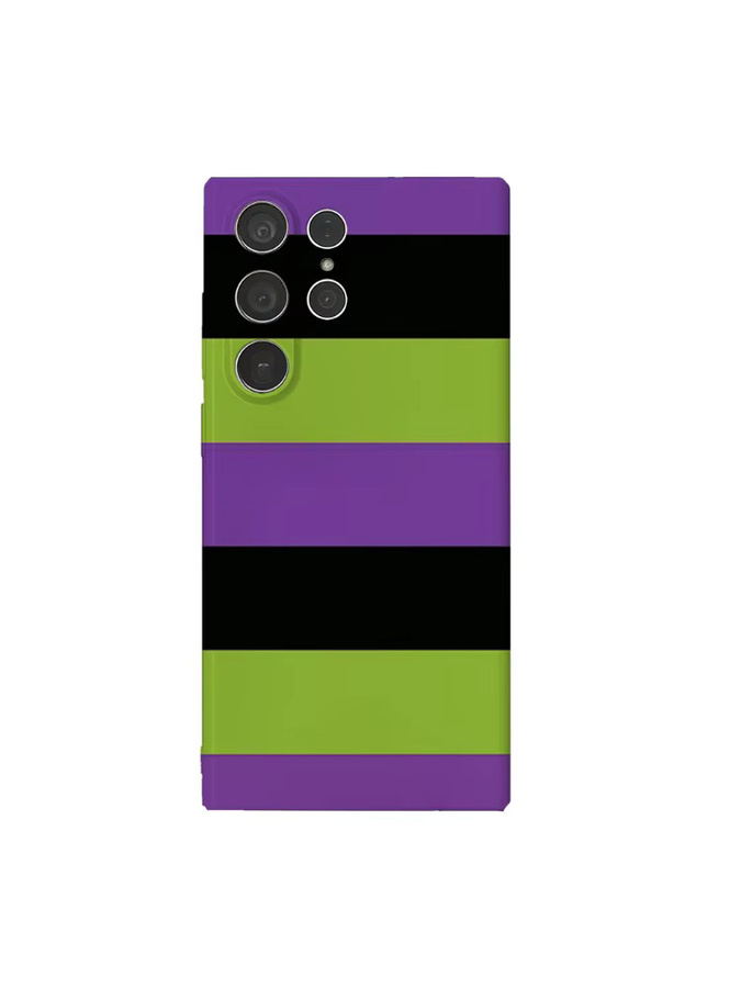 Handyhülle im Retro-Weihnachtsdesign mit lila Streifen für Samsung Galaxy S25 S24 S23 Ultra Plus A35 A55 Glänzendes Hard Cover - Bild 4