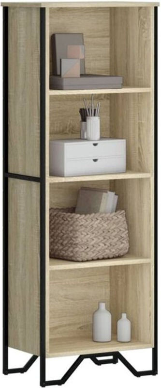 Bücherregal Vidaxl in Sonoma-Eiche Natur und Braun im Industrial Design, B/T/H: 50 x 31 x 137,5 cm - Bild 1