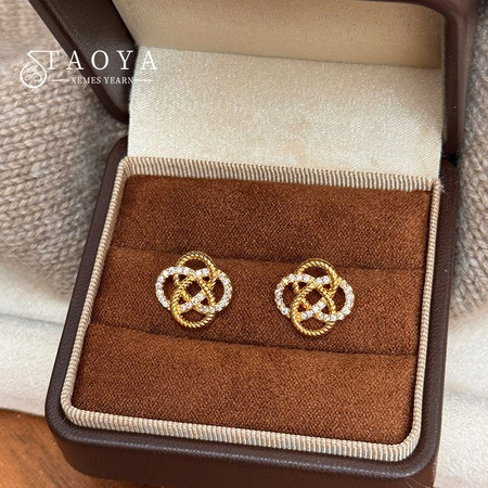 Taoya Ohrstecker, goldfarben, Zirkonia, Damen
