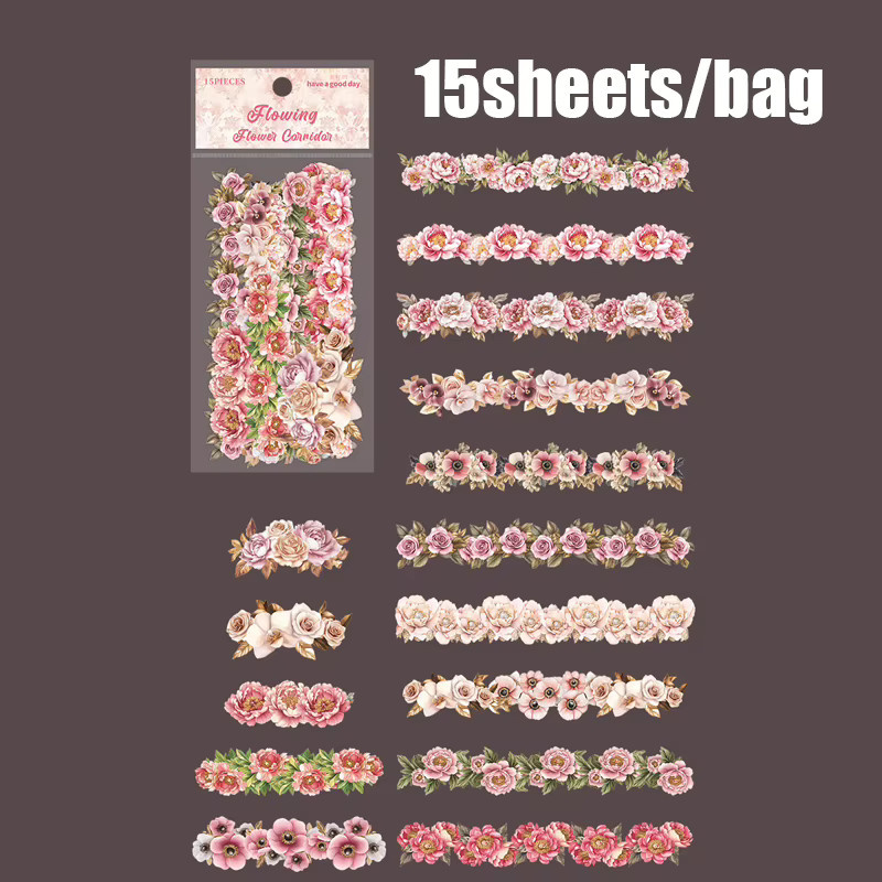 Mr.Paper Vintage Blumen Aufkleber Set, 45 Stück in Multicolour für Scrapbooking, Planer und Dekoration - Bild 2