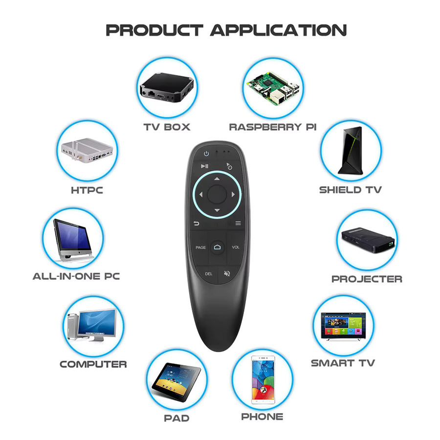 Kebidumei G10S Pro BT Wireless Air Mouse mit Bluetooth 5.0, 2,4 G und IR-Lernen in Schwarz für Android TV Box H96 X96 MAX - Bild 4