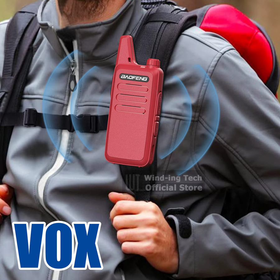 Baofeng BF-T20D Mini Walkie Talkie Set mit AI Noise Reduction und Typ-C, 2er Pack, Rot und Schwarz - Bild 3