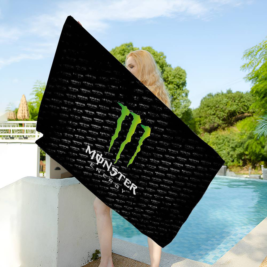 M-MonsterES-Mode-E-Energie Strandtuch für Mädchen, buntes Mikrofaser-Badetuch mit Anime-Design, schnelltrocknend und sandfrei, B/B/H: 30 x 30 cm - Bild 3