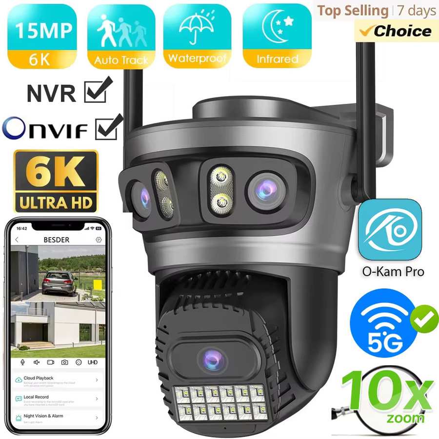 BESDER O-Kam Pro Outdoor Wifi Überwachungskamera mit 15MP, 10X Digital Zoom und PTZ Auto Tracking - Bild 2