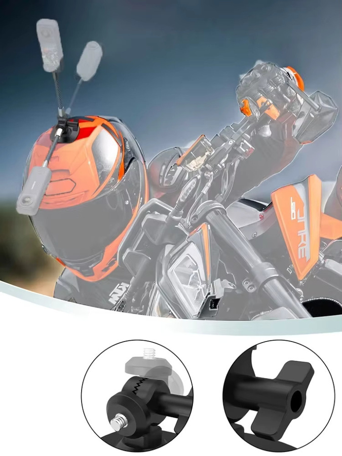 Flexible Action-Kamera Halterung mit gebogenen und flachen Basen für GoPro, Insta360 Ace Pro 2 und OSMO Action in Schwarz - Bild 4